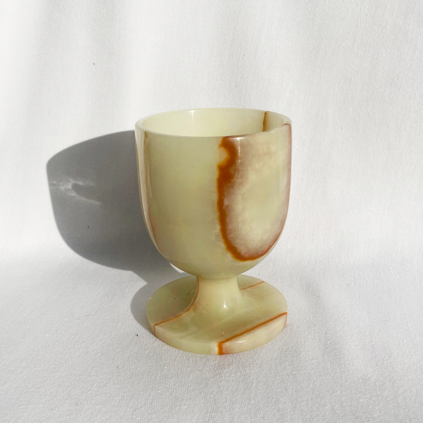Marble Onyx amber/pink/white wine goblets